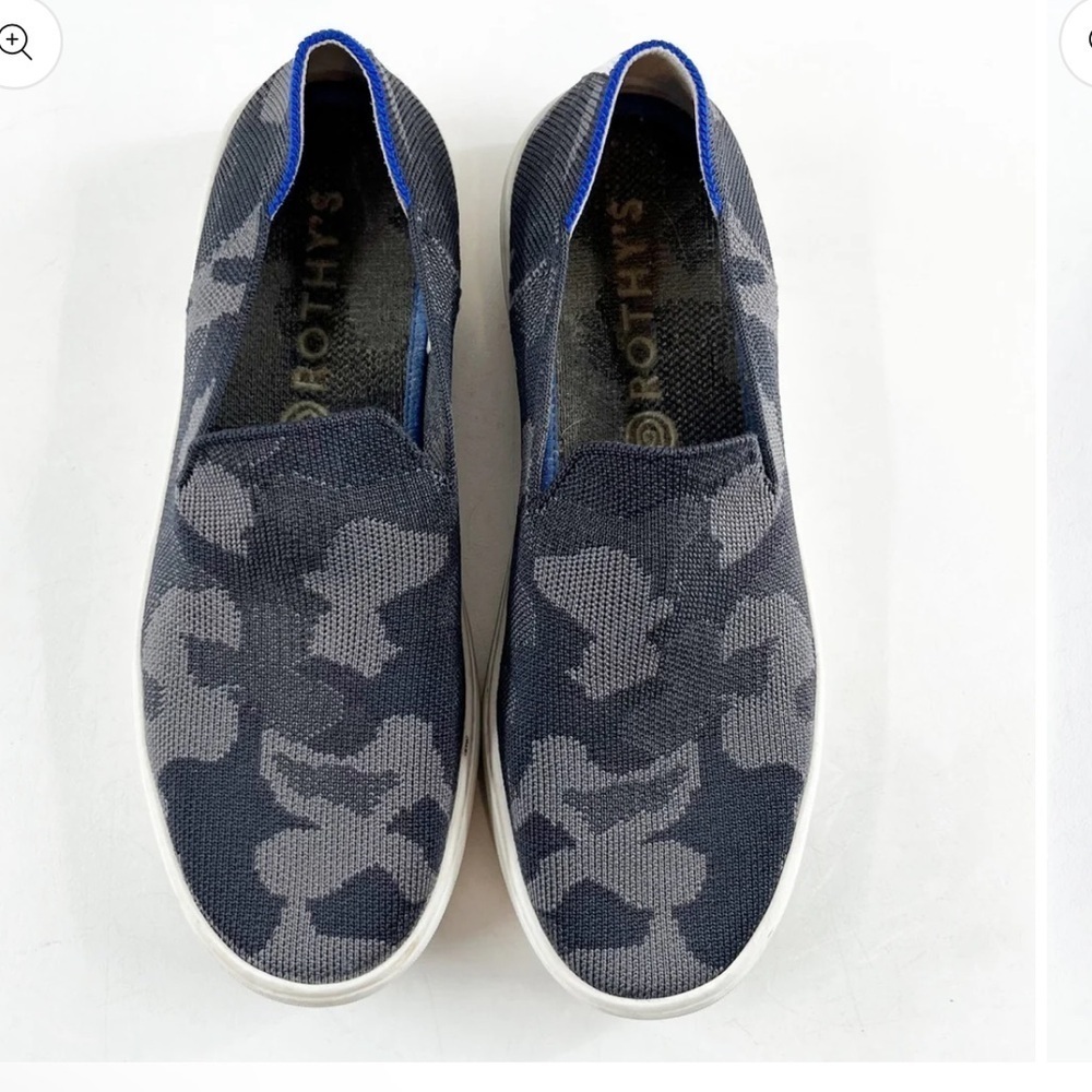 Rothy's The Original Slip On Loafer Sneaker Shoe Camo Gray Black size 8.5 - Picture 2 of 9